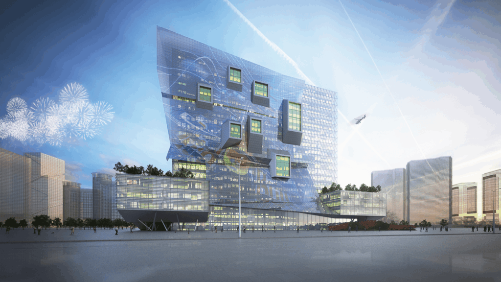 Render Innovationstower Südseite.